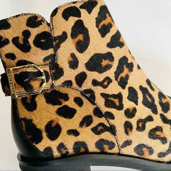Cole Haan Women Kimberly Waterproof Leopard Print Ankle Bootie 6B Real Fur NWOB - Picture 5 of 14